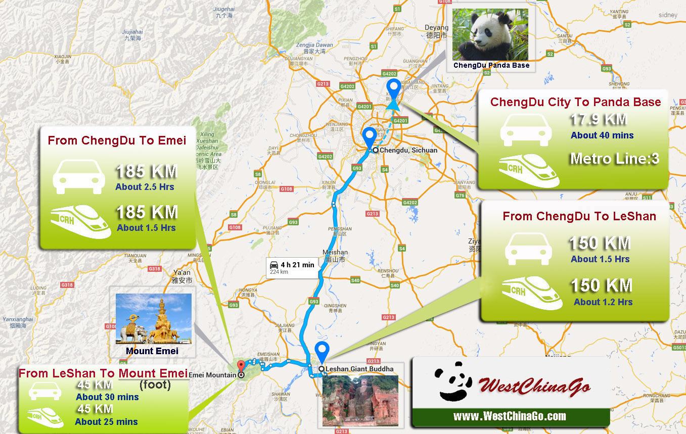chengdu tour map