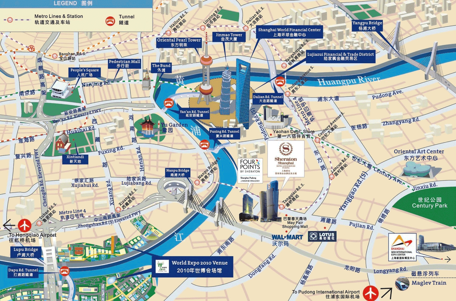 Shanghai Oriental Pearl TV Tower Tourist Map