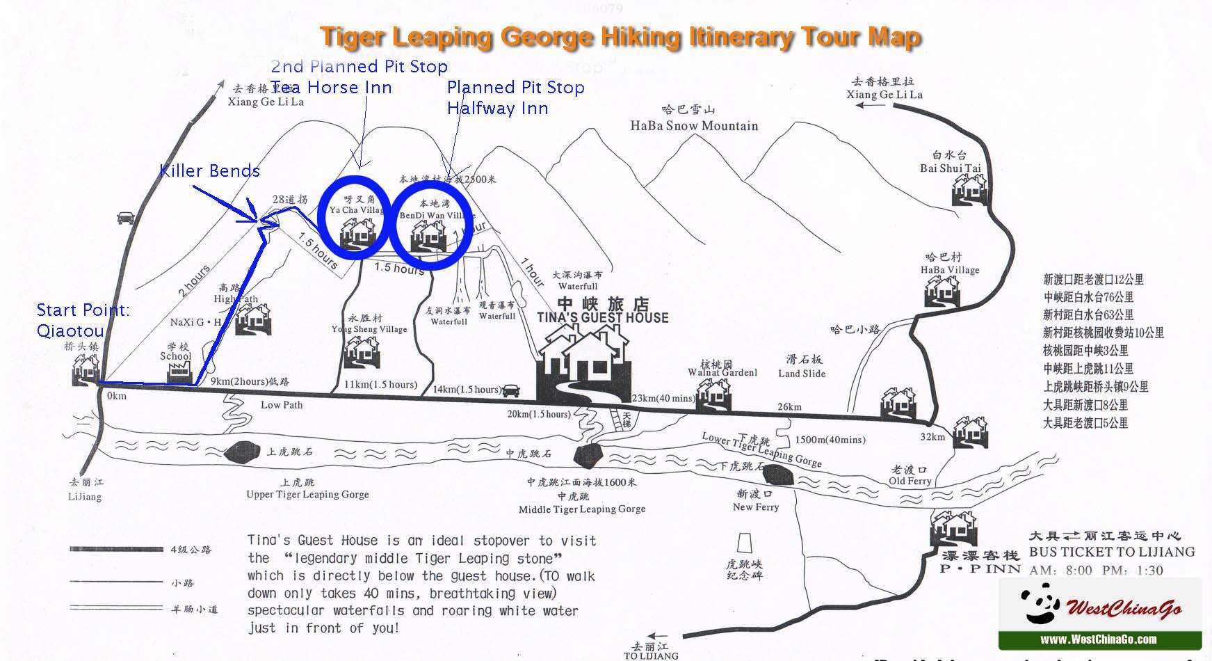 Tiger Leaping Gorge Tourist Map