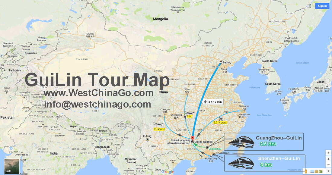guilin tour map