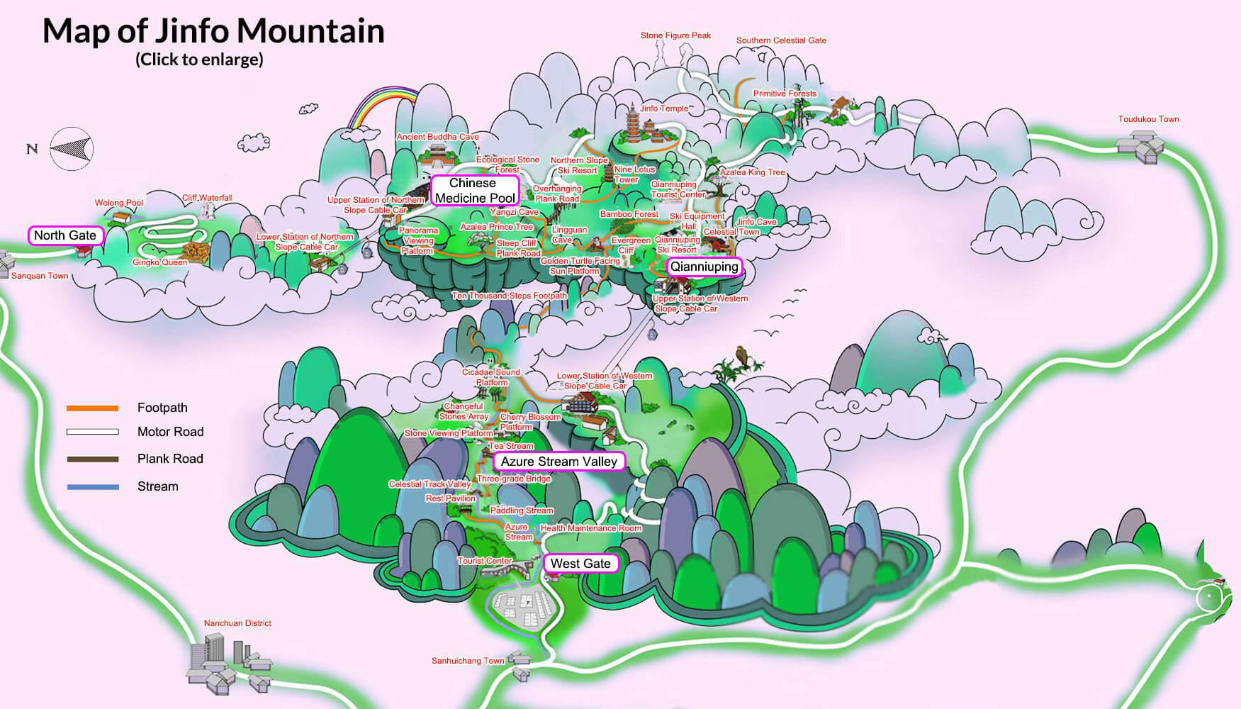 chongqing mount jinfo map