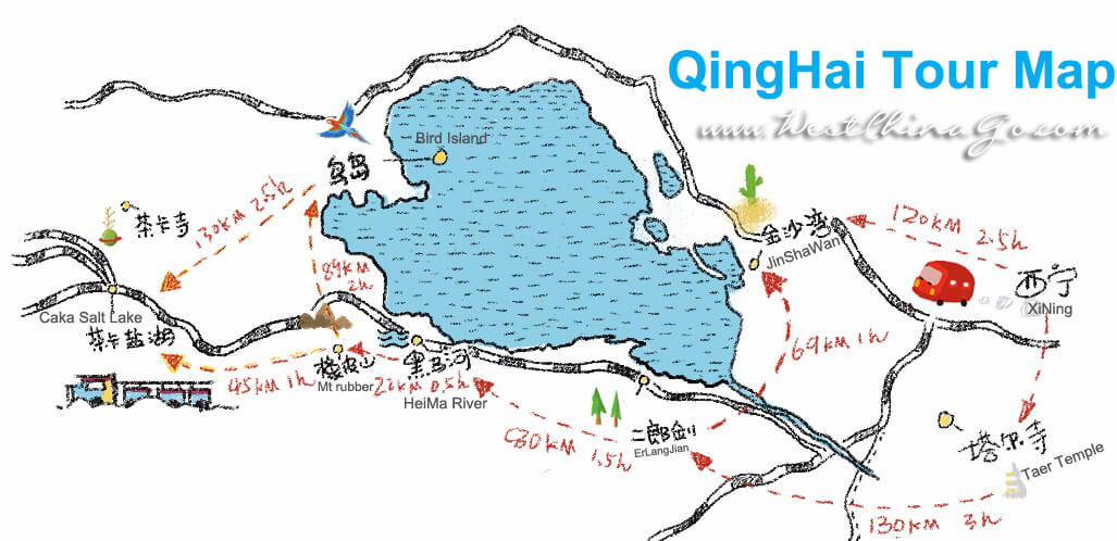 qinghai tour map