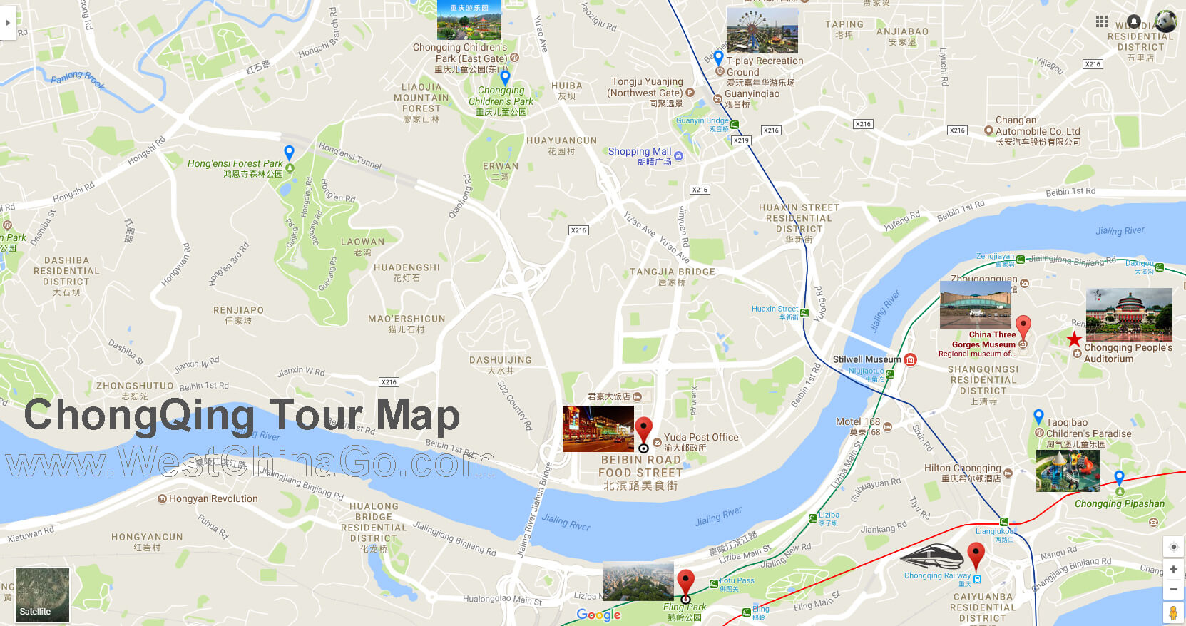 chongqing tourist map