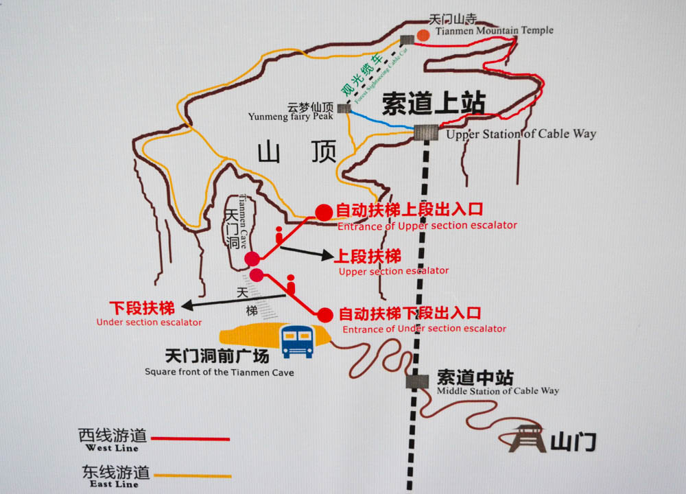 zhangjiajie tianmen-mountain map