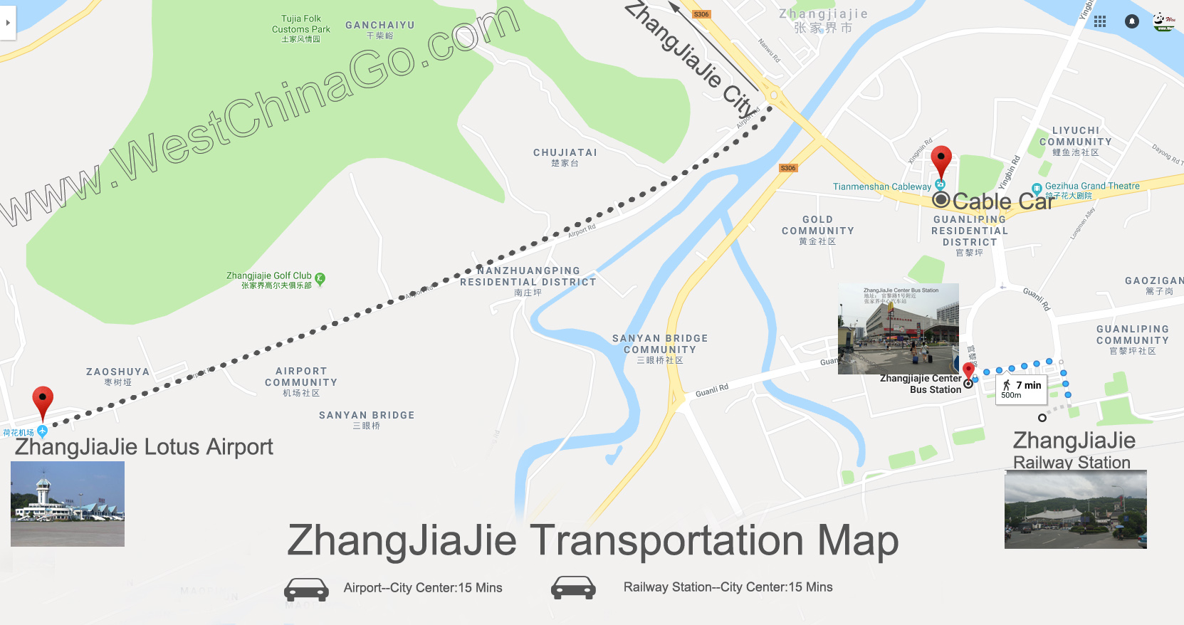 zhangjiajie transportation map