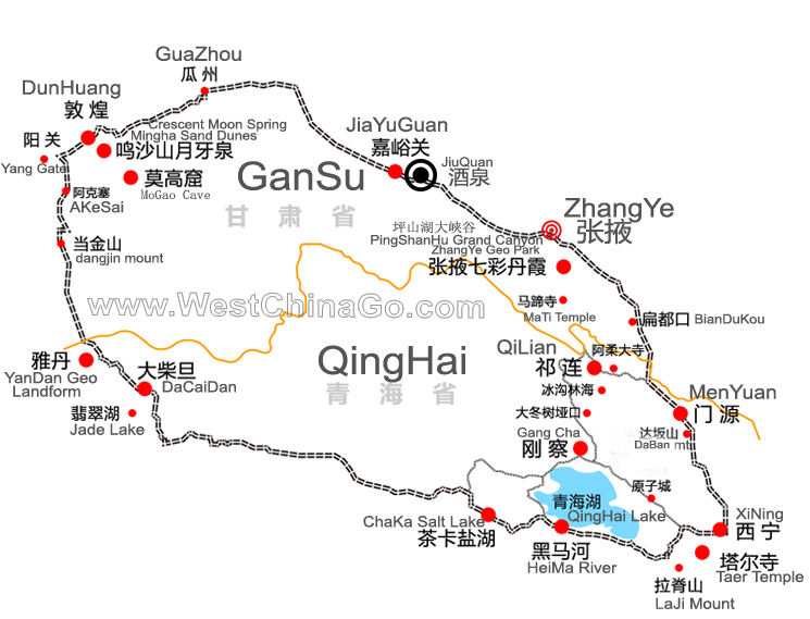 qinghai tour map