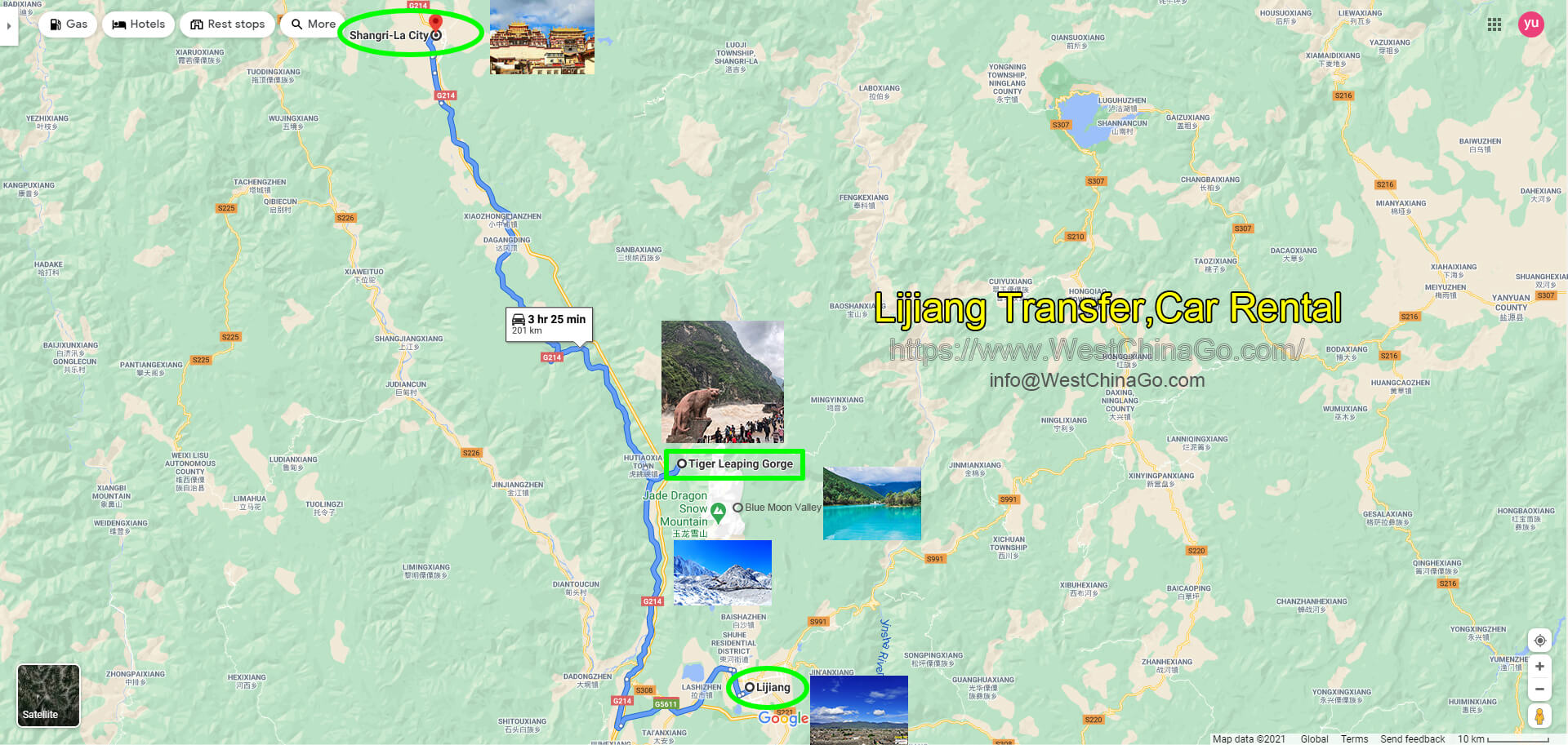 Lijiang Airport Hotel Transfer Map