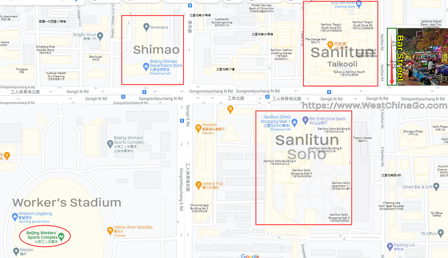 BeiJing Sanlitun tourist map