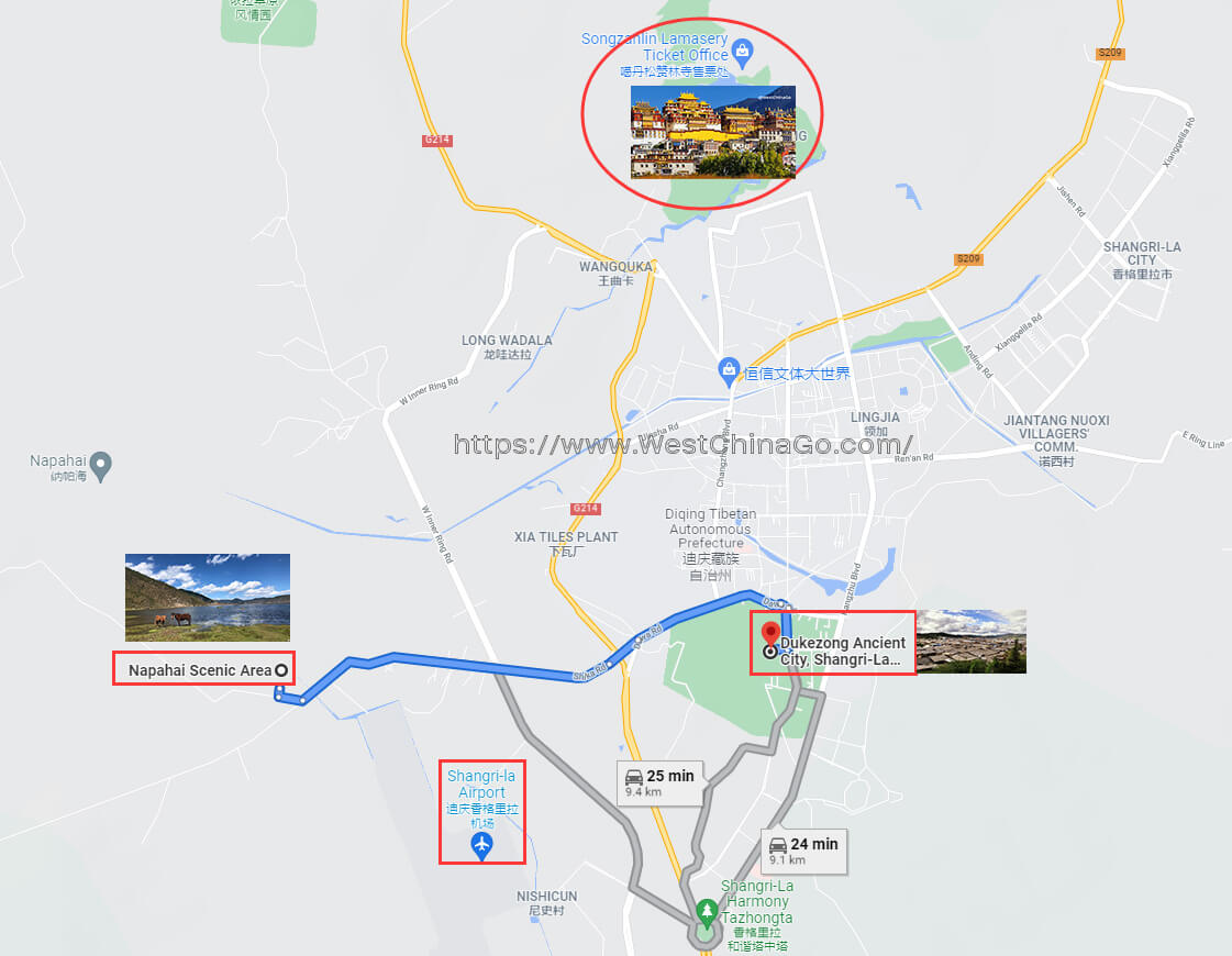 Shangri-la Napahai Nature Reserve tourist map