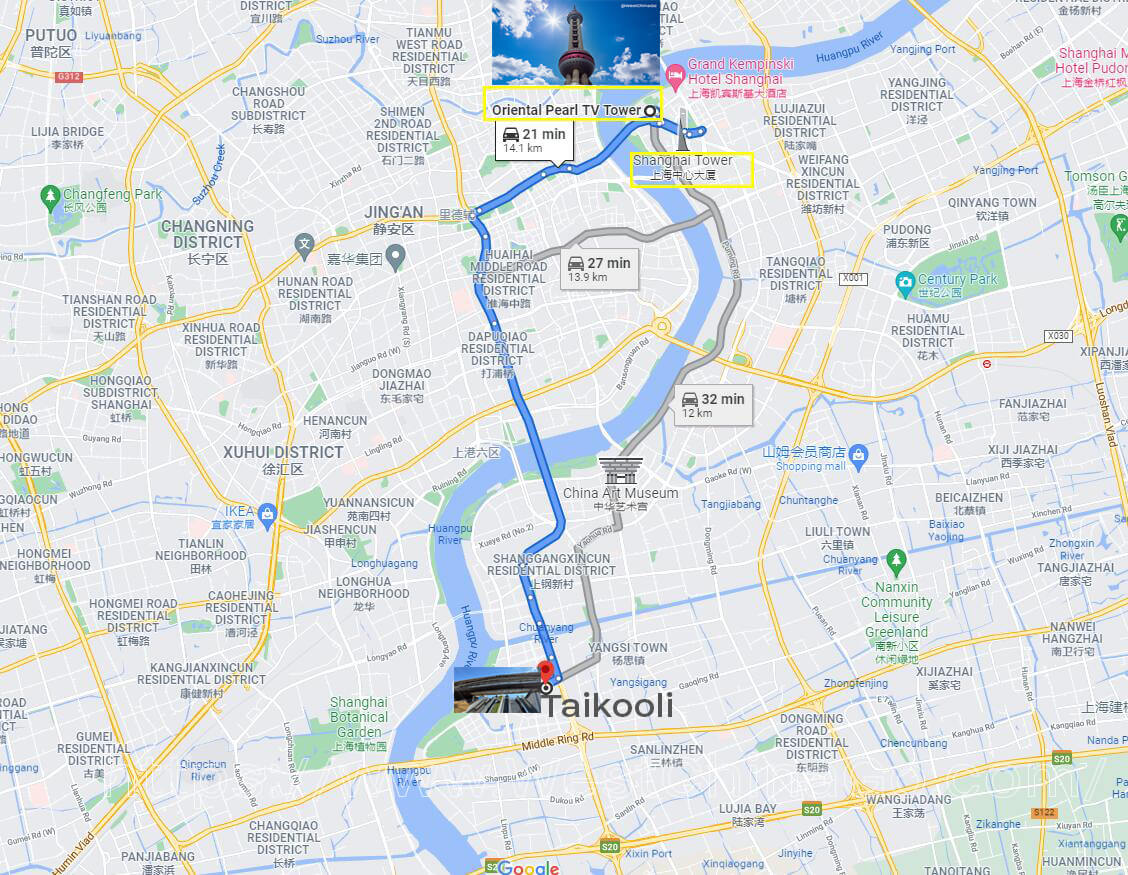 Shanghai Taikooli Tourist Map