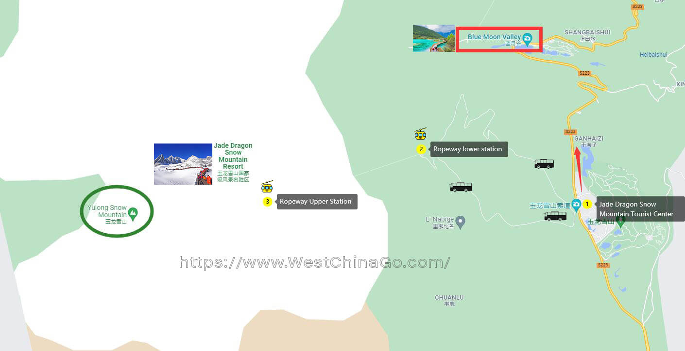  Yulong Snow Mountain Tourist Map