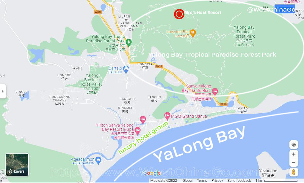 Sanya Yalong Bay Tropical Paradise Forest Park Tourist Map