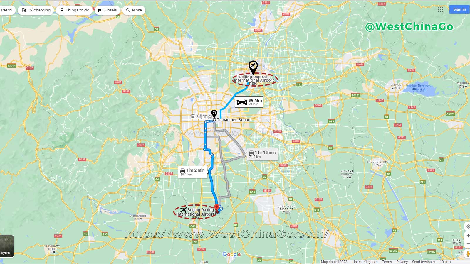 Beijing Transfer Tourist Map