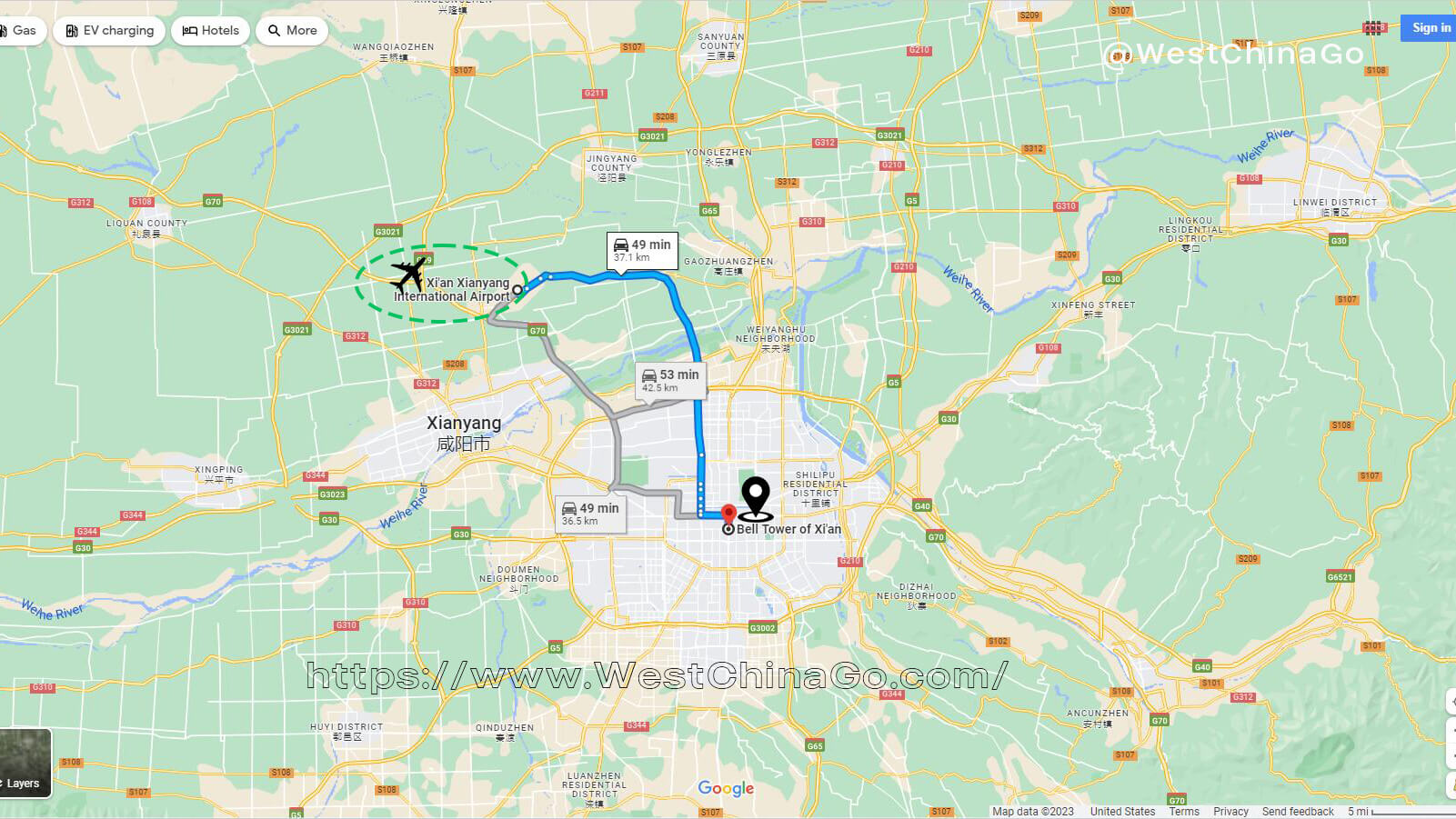 Xi'an Transfer Tourist Map