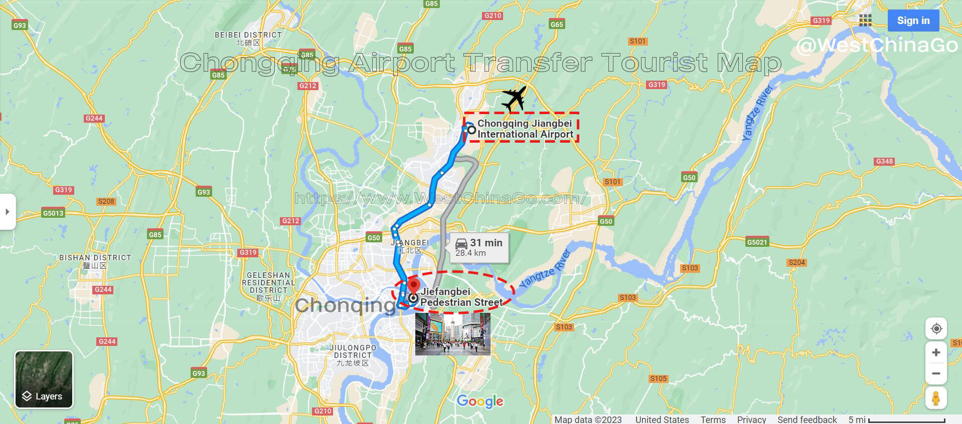 Chongqing Transfer Tourist Map