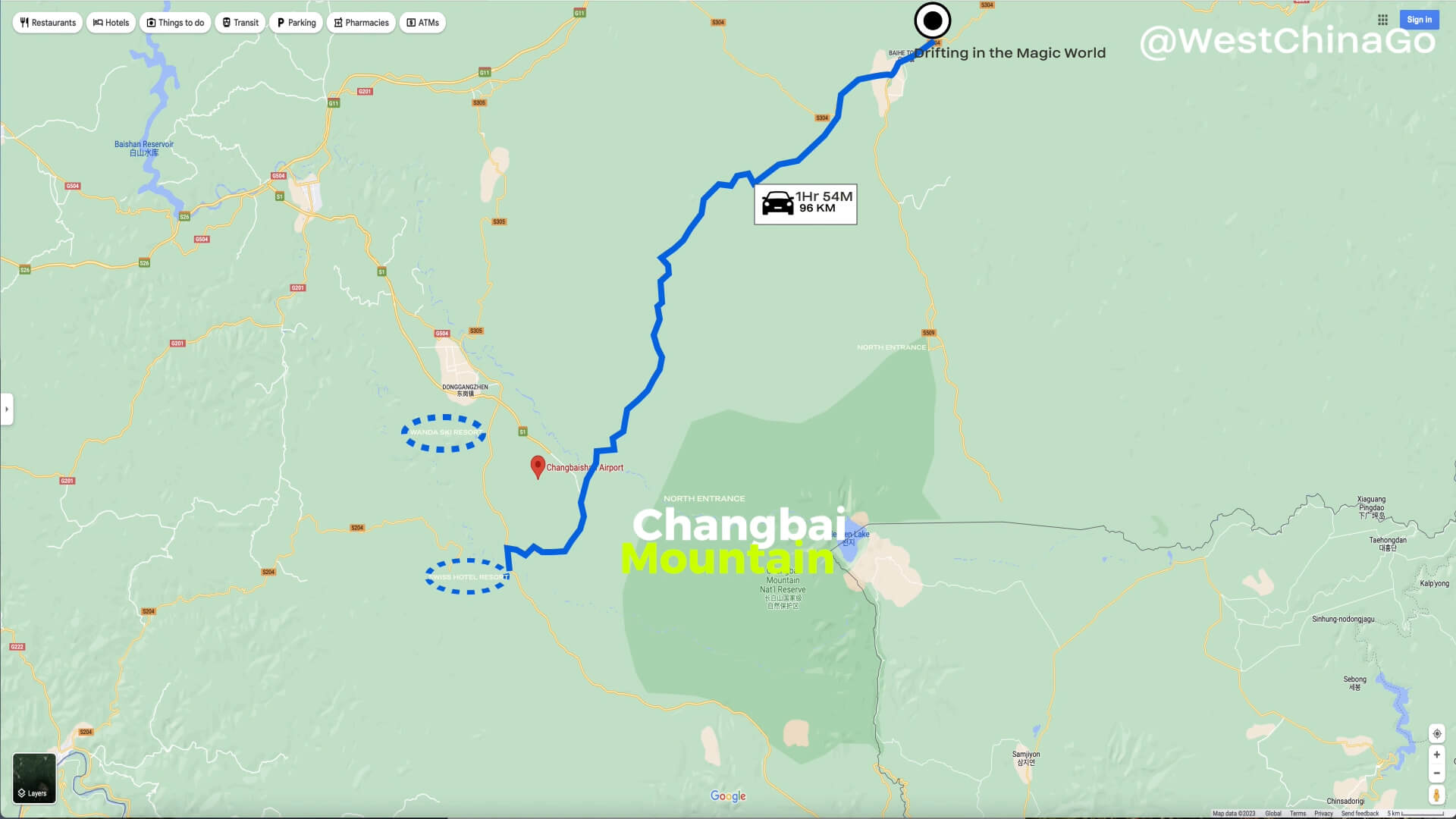 changbai mountain tourist map