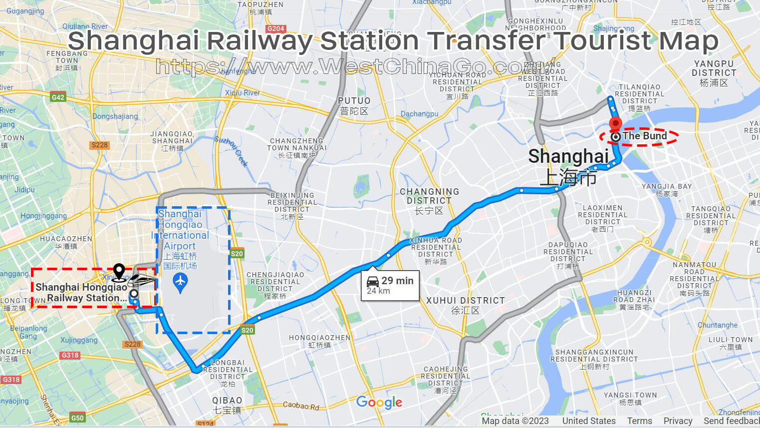shanghai hongqiao railway station transfer tourist map