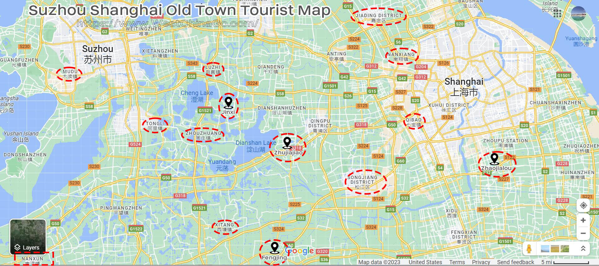 Suzhou Zhouzhuang Ancient Town Tourist Map