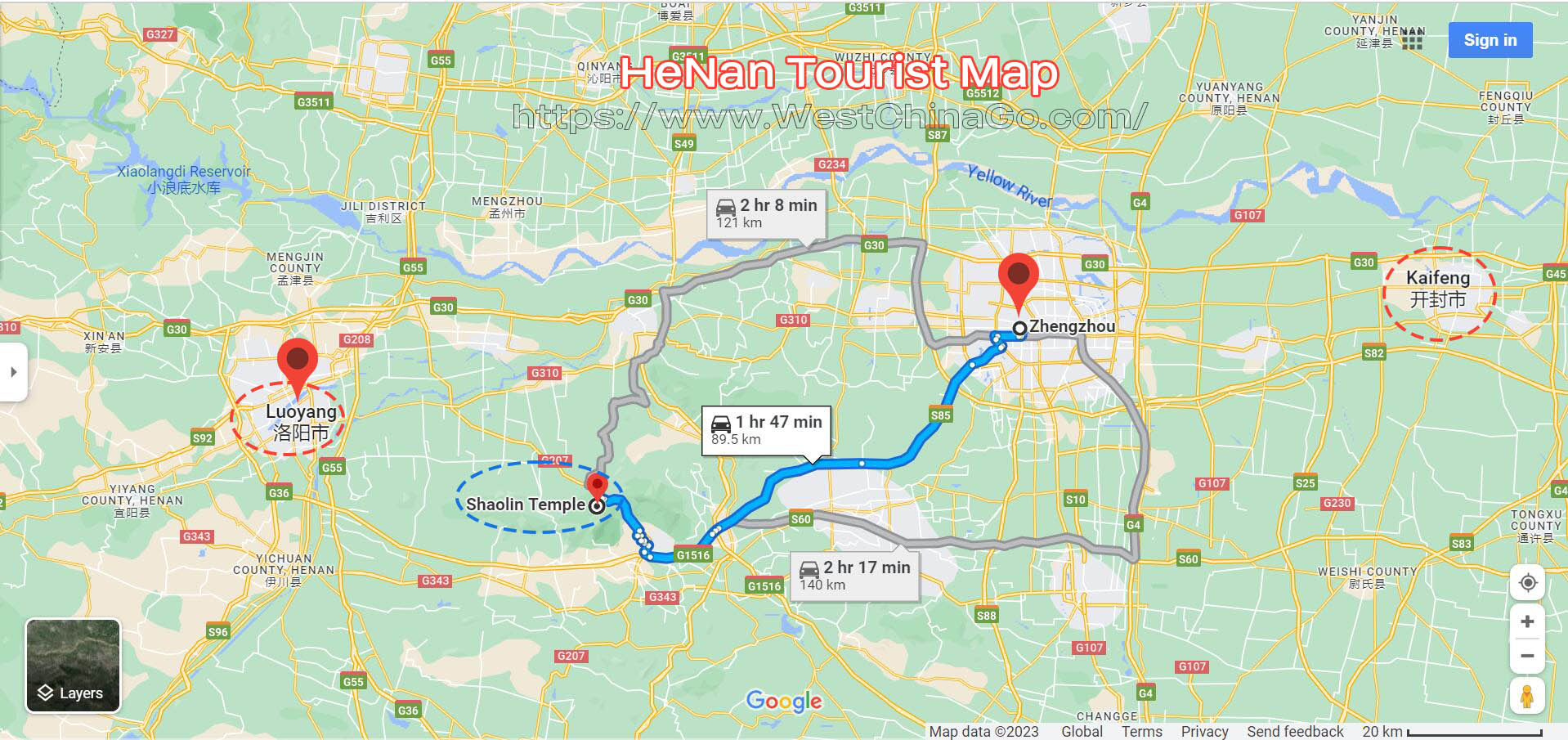 Henan Tourist Map