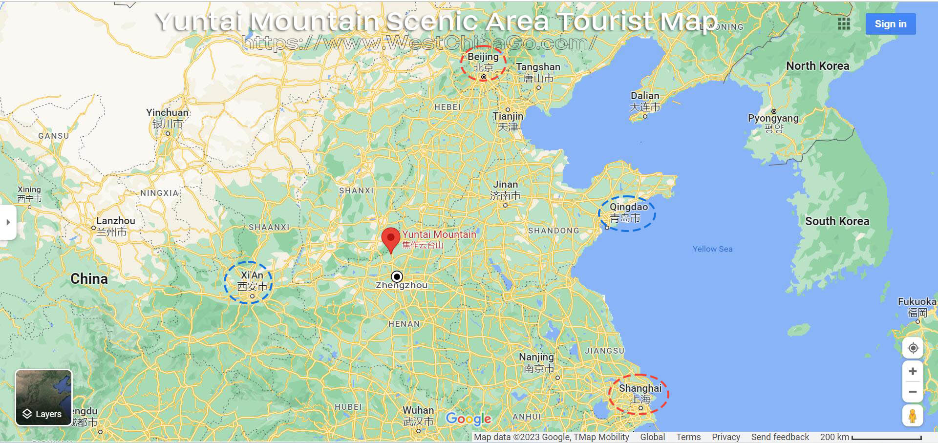 Henan Yuntai Mountain Scenic Area Tourist Map