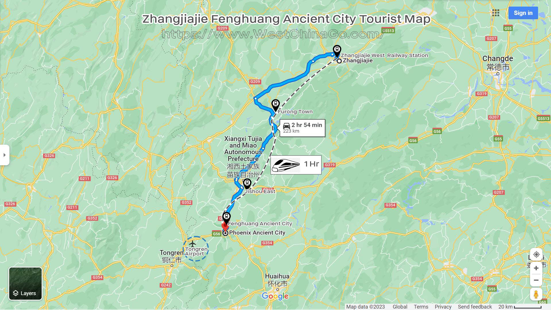 Zhangjiajie Fenghuang Ancient City Tourist Map