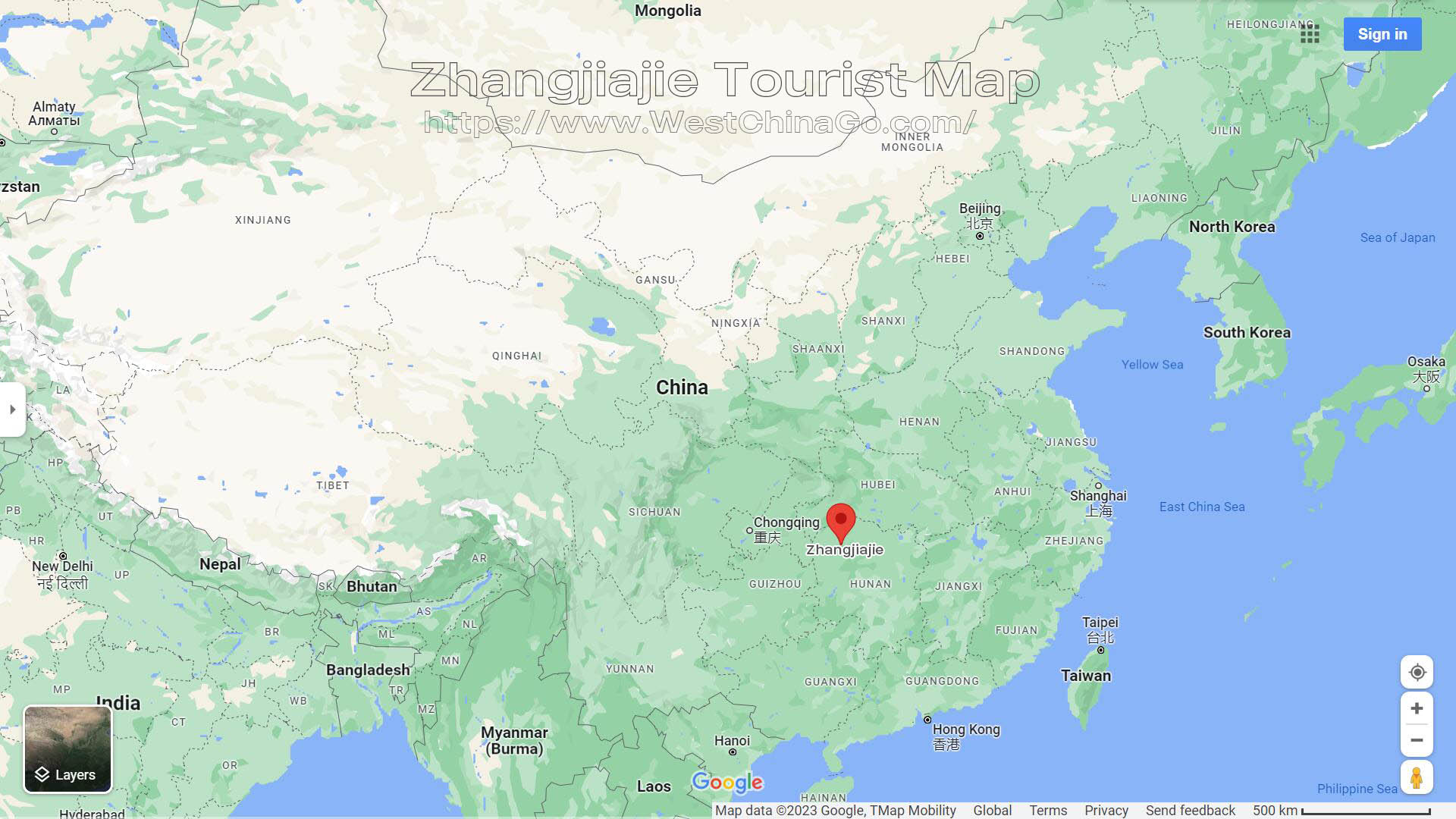 ZhangJiaJie Tourist Map
