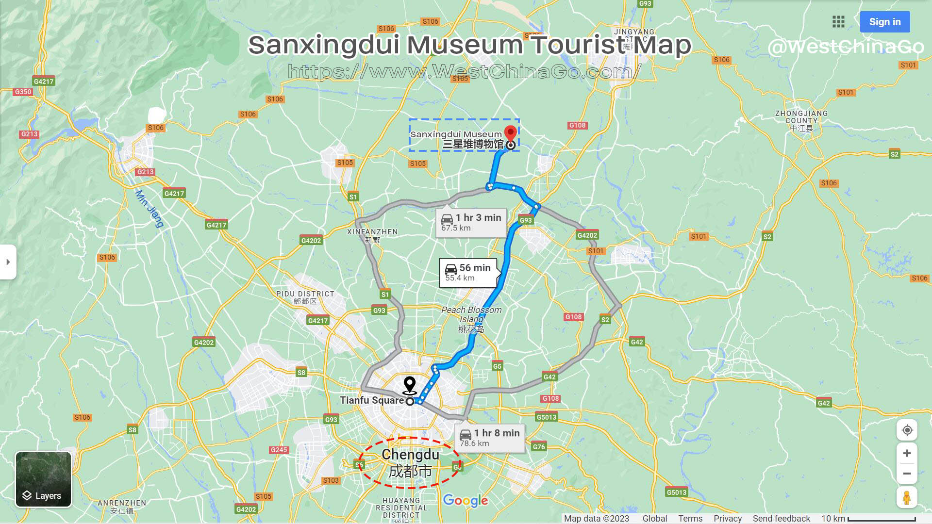 SanXingDui Museum Toruist Map