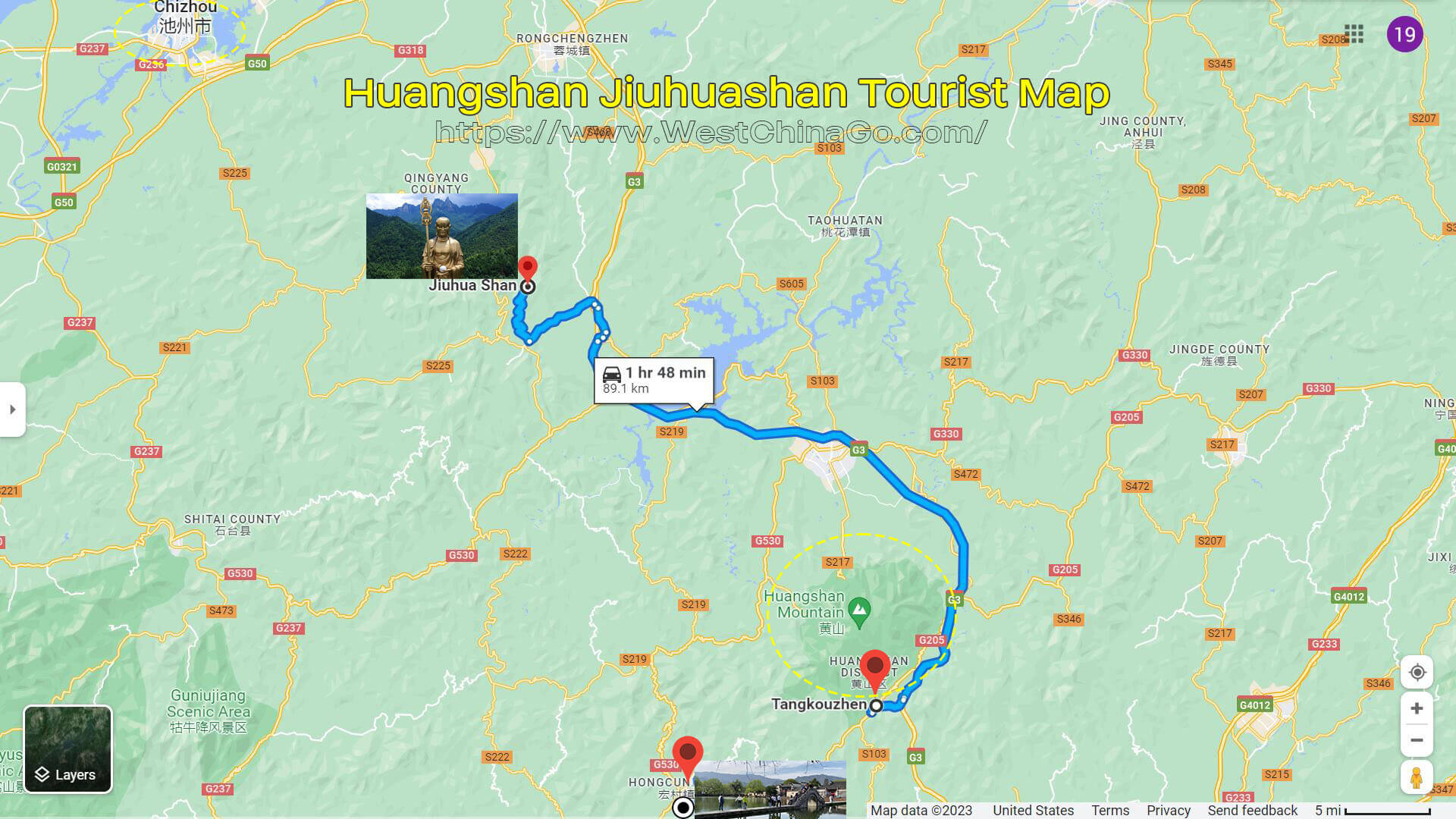 jiuhua Mountain Tourist Map