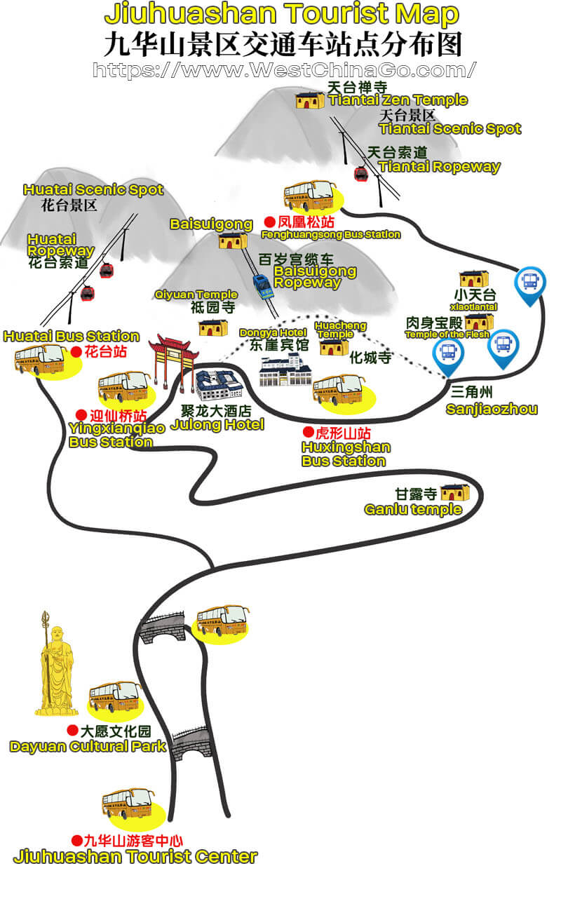 jiuhua Mountain Tourist Map