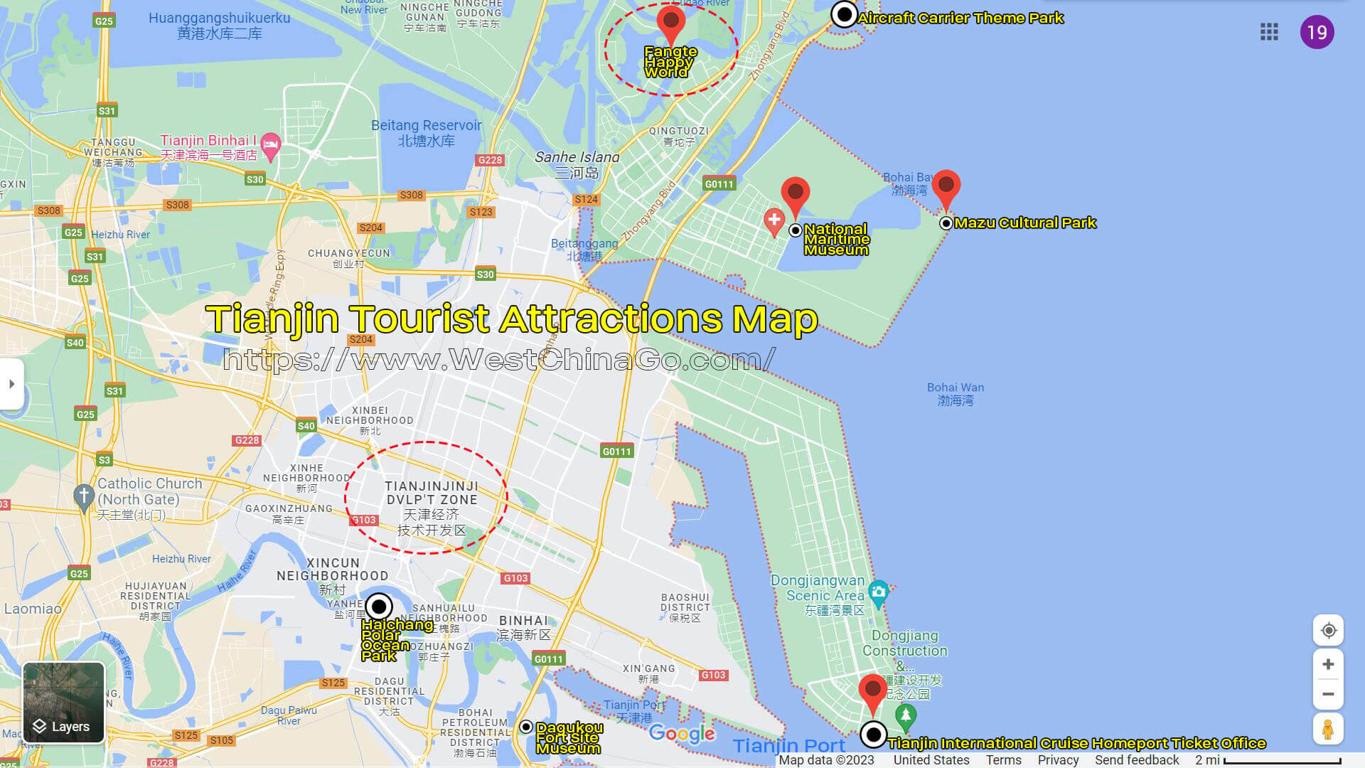 Tianjin Tourist Attractions Map