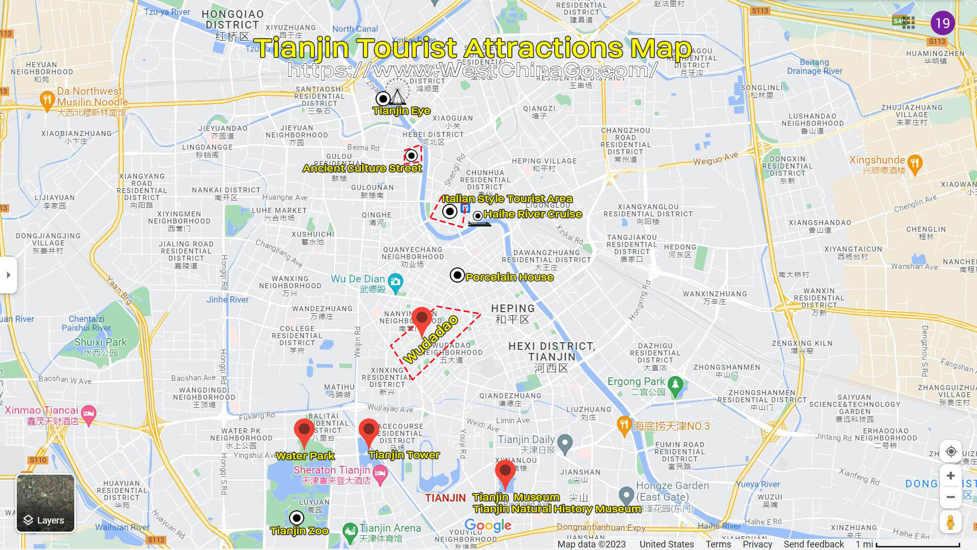 Tianjin Tourist Attractions Map