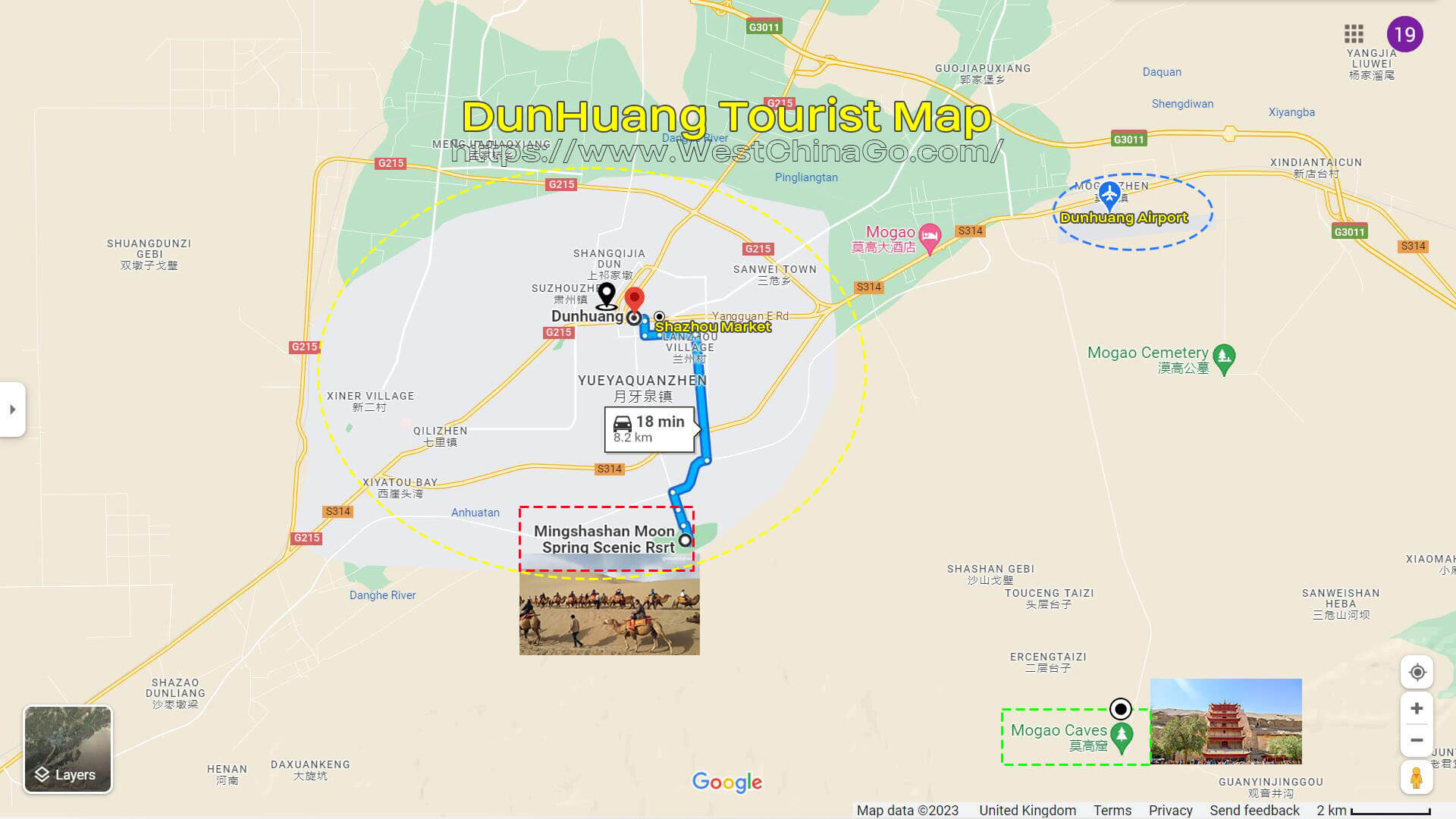 DunHuang Mogao Caves Tourist Map