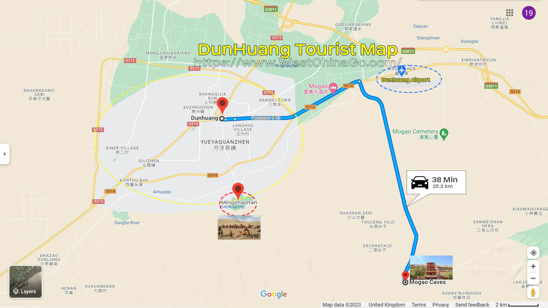 DunHuang Mogao Caves Tourist Map