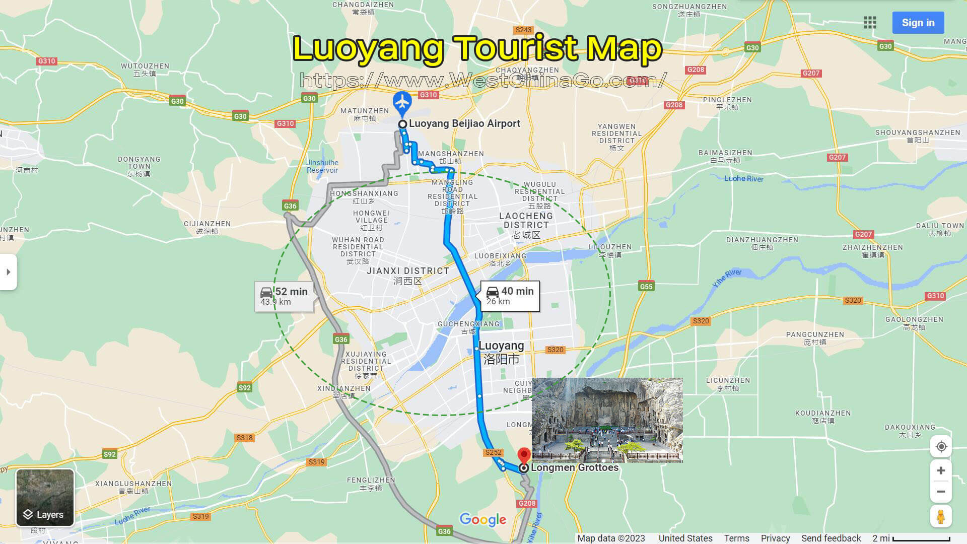 Luoyang Tourist Map
