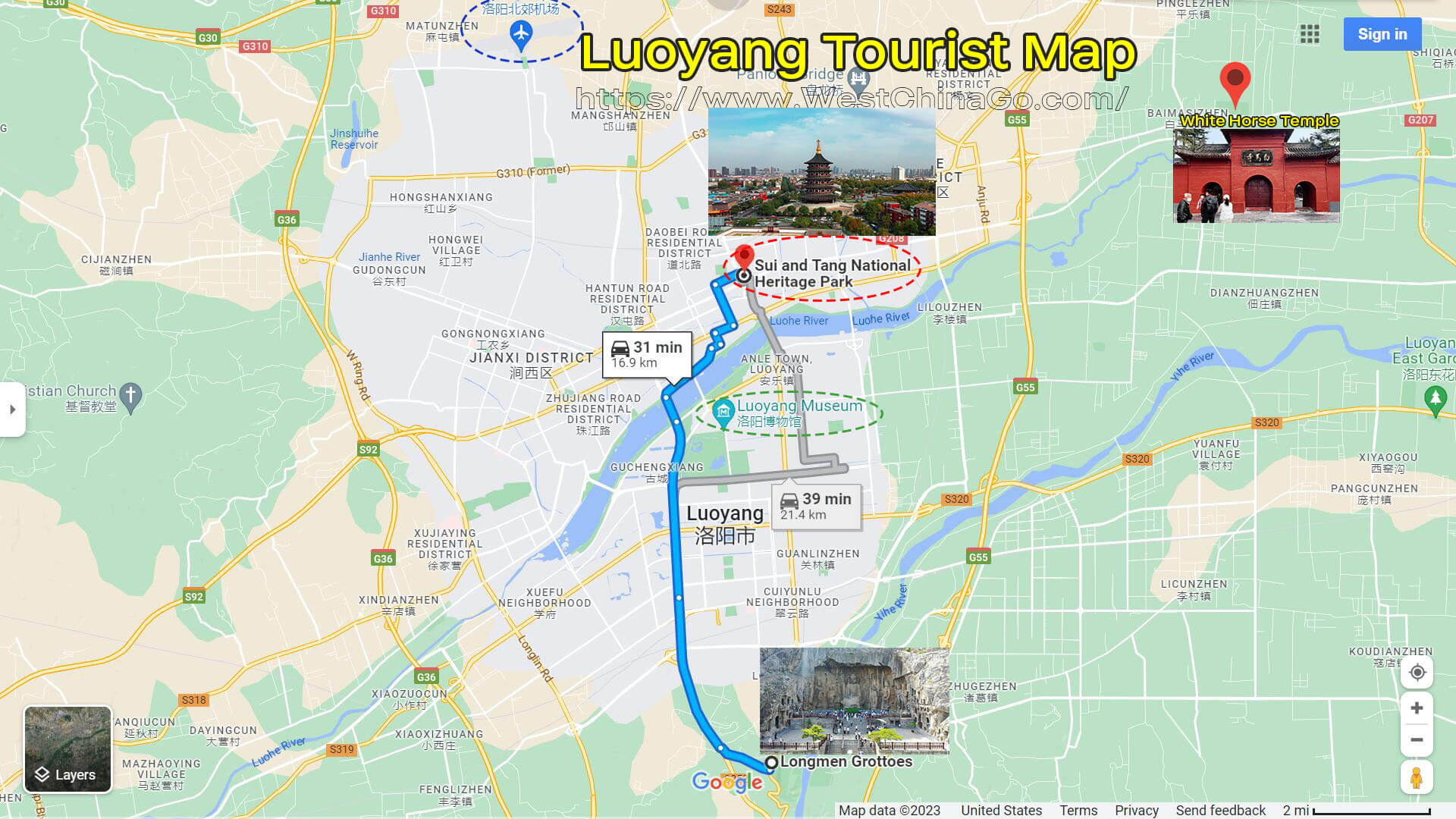 Luoyang Tourist Map