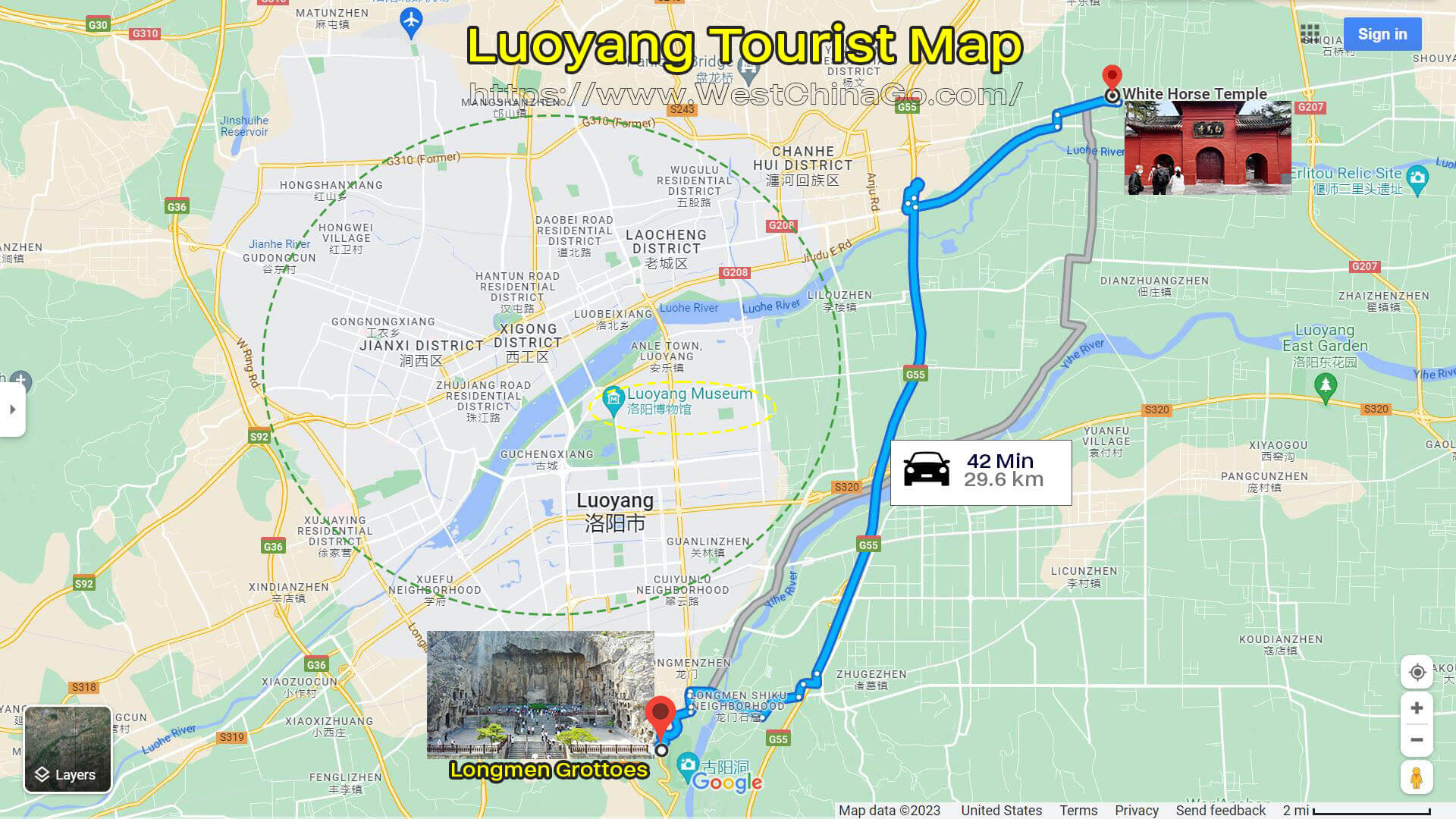 Luoyang Tourist Map