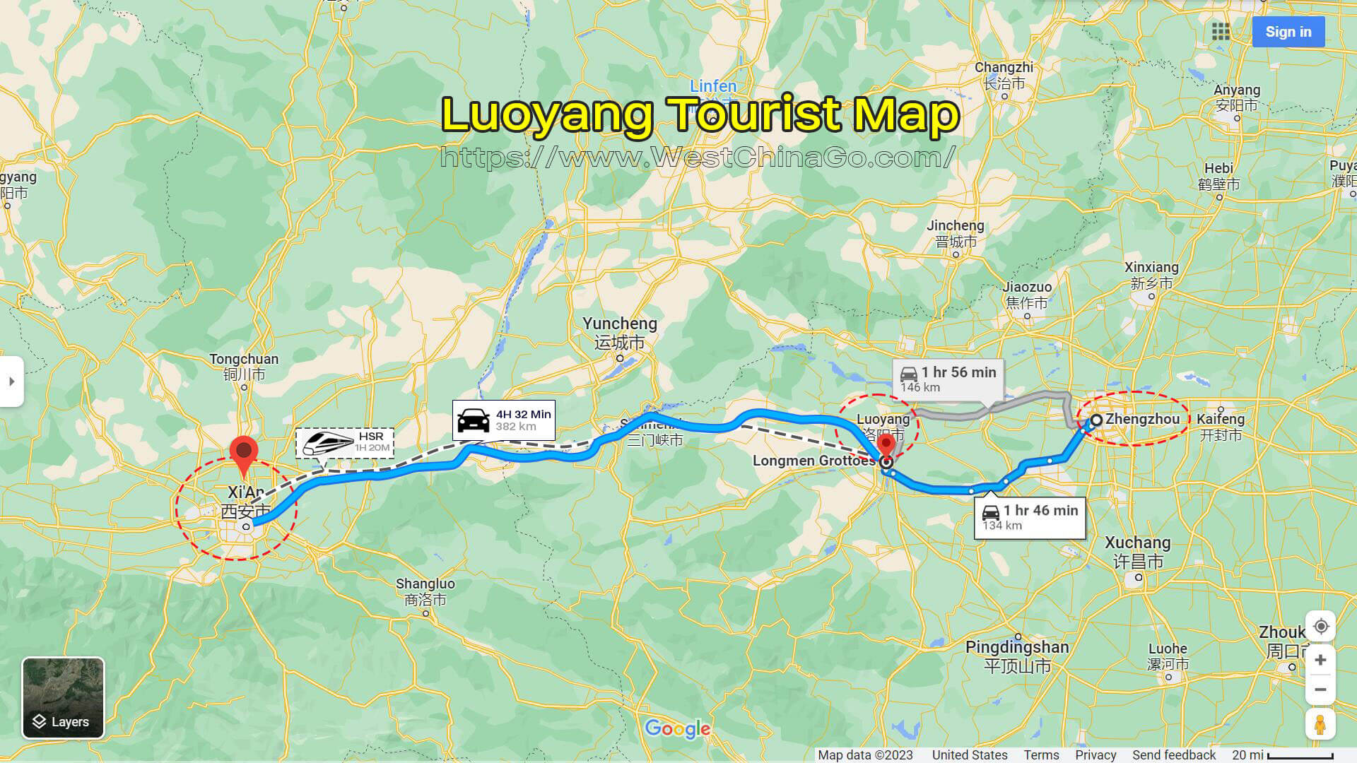 Luoyang Tourist Map