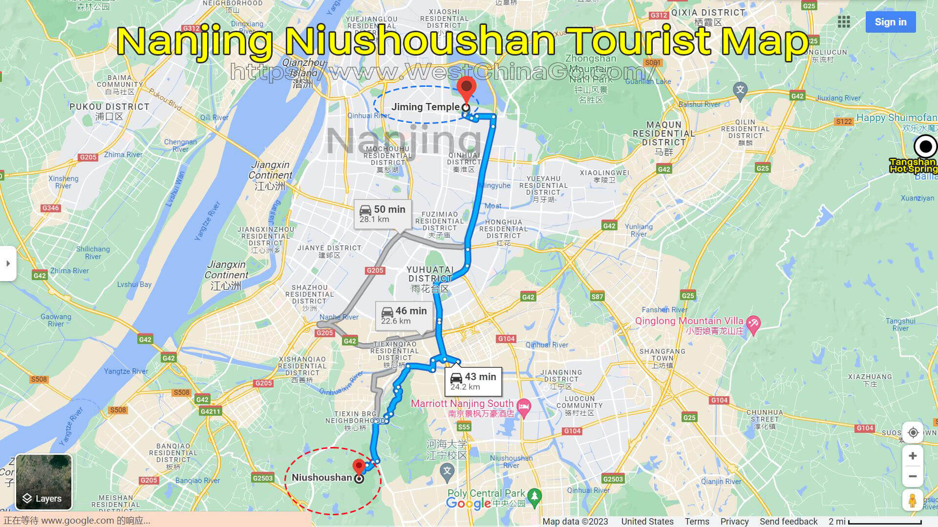 nanjing niushoushan tourist map