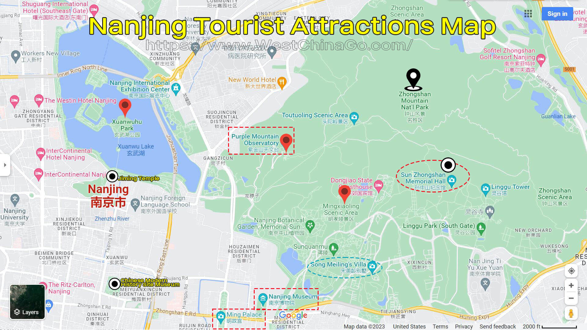 Nanjing Tourist Attractions Map