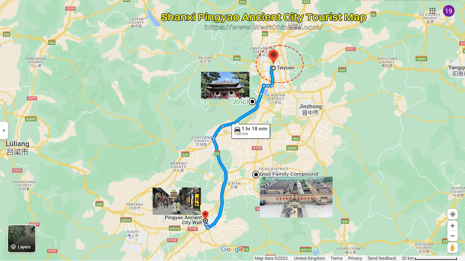 Shanxi Jinci Tourist Map