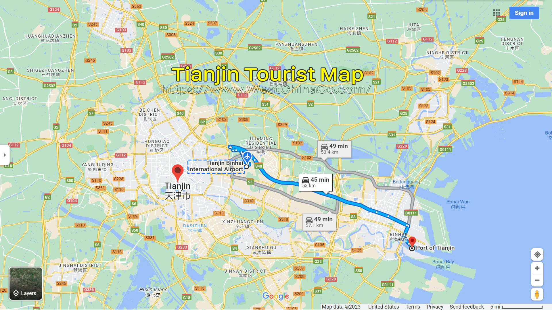 Tianjin Tourist Map