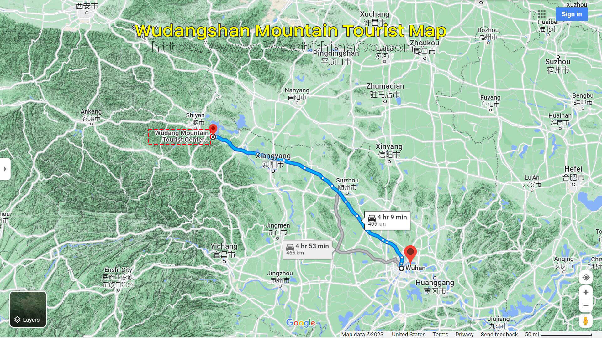 Wudang Mountain Tourist Map