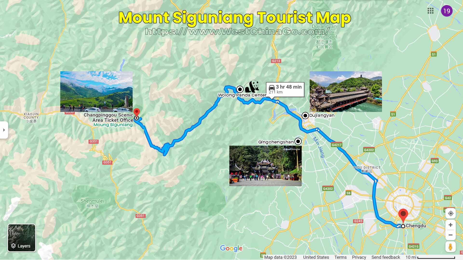 Mount Siguniang Tourist Map