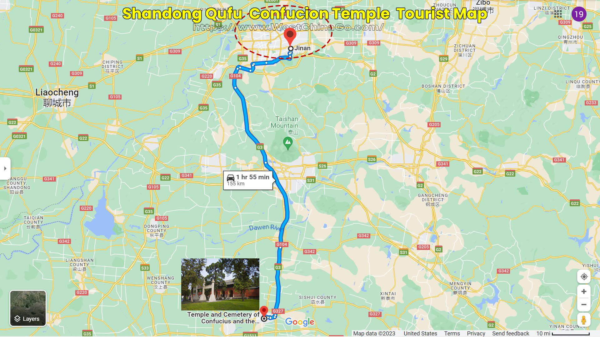 Shandong Qufu Confucion Temple Tourist Map