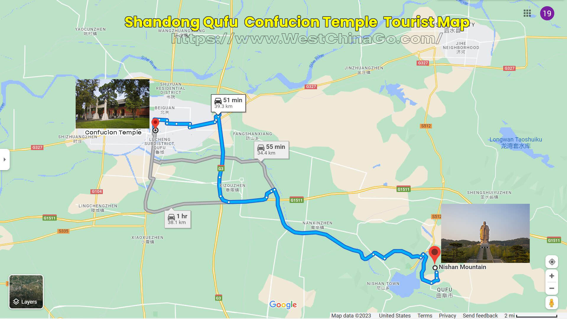 Shandong Qufu Confucion Temple Tourist Map