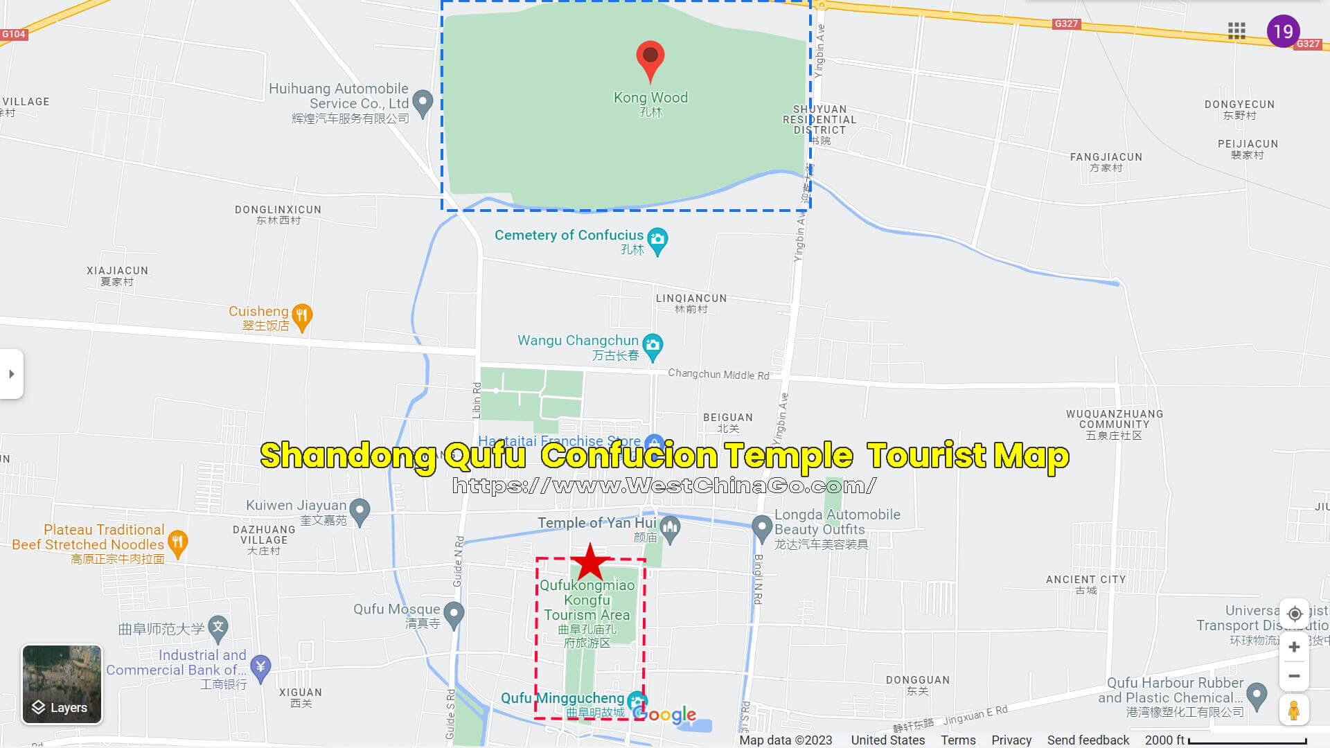 Shandong Qufu Confucion Temple Tourist Map