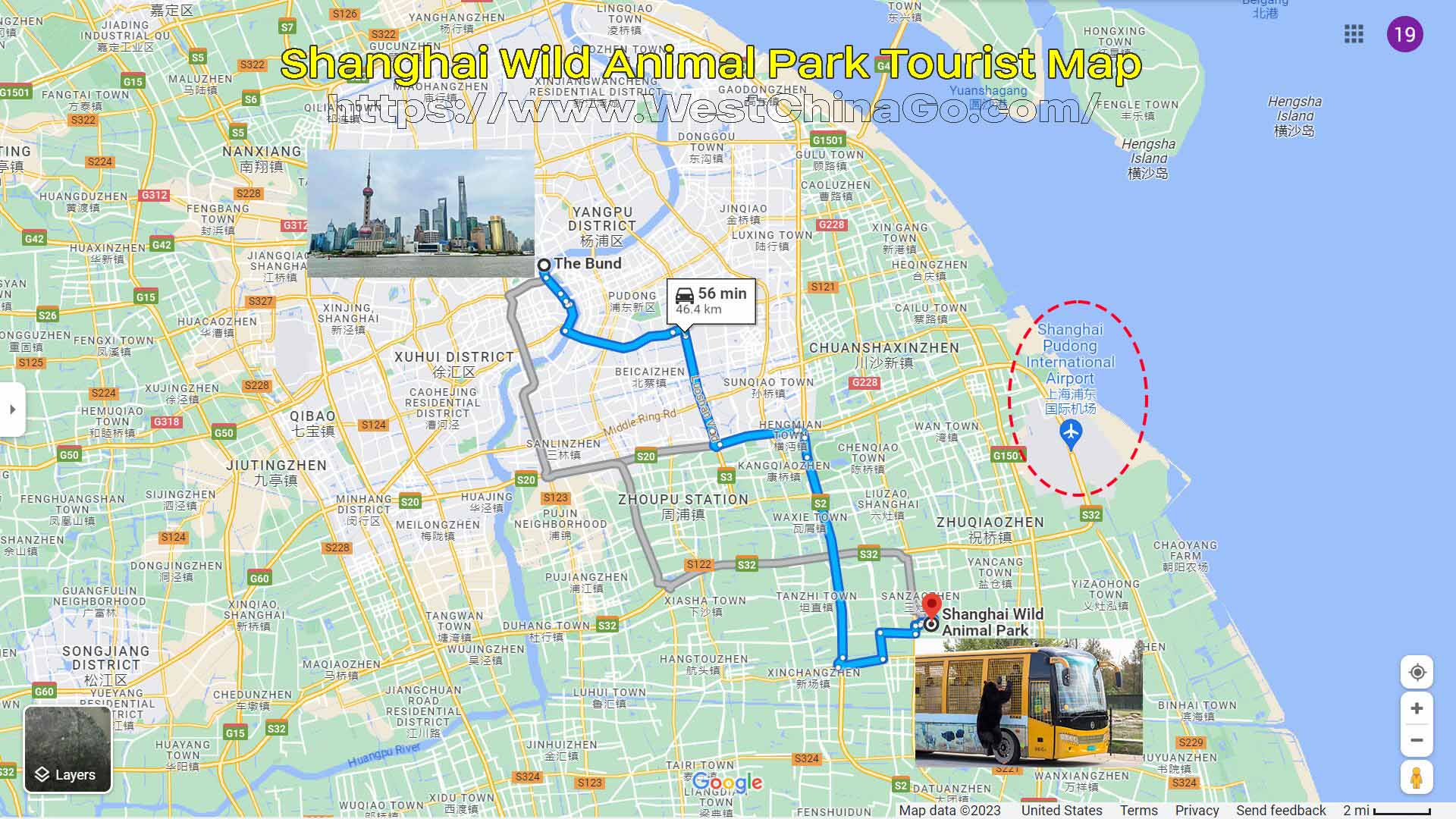 Shanghai Wild Animal Park Tourist Map 
