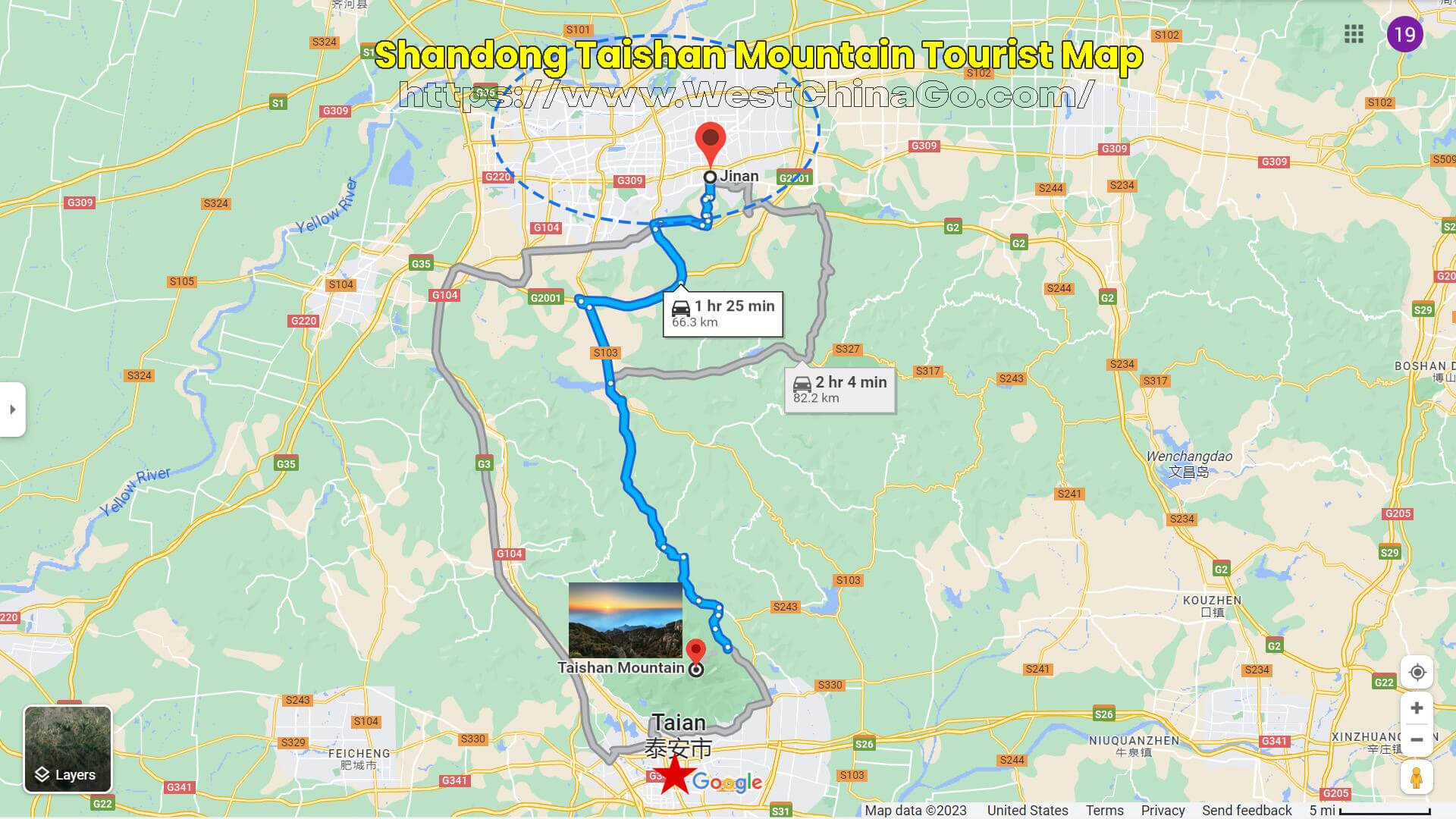 Shandong Taishan Mountain Tourist Map