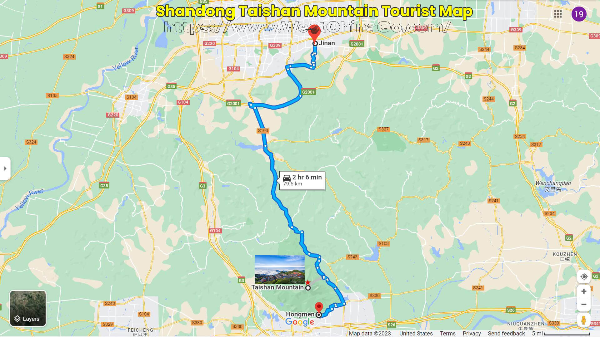 Shandong Taishan Mountain Tourist Map