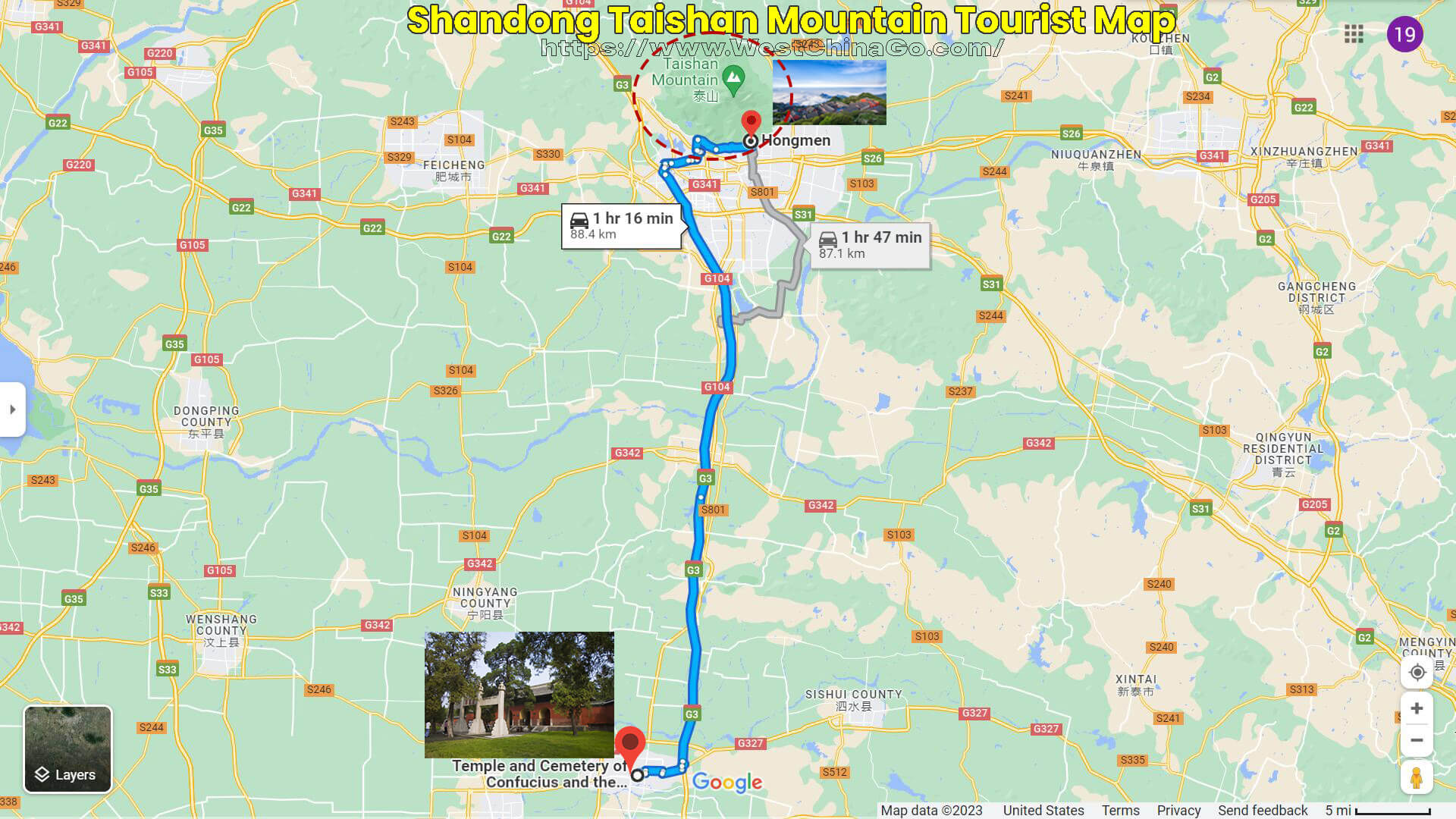 Shandong Qufu Confucion Temple Tourist Map